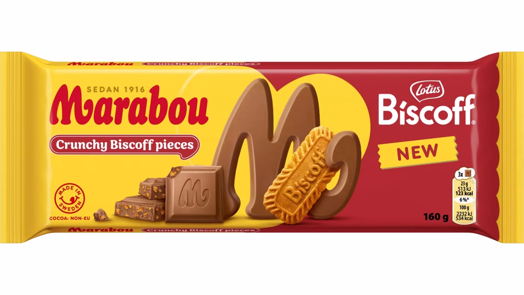 Kaksi ikonia kohtaavat suklaalevyssä – Marabou ja Biscoff ovat yhdessä vuoden vastustamattomin uutuus