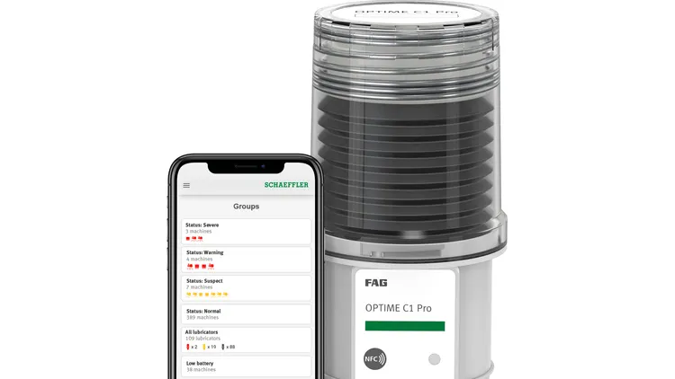 Schaeffler laajentaa älyvoitelun valikoimaansa FAG OPTIME C1 Pro -ratkaisulla